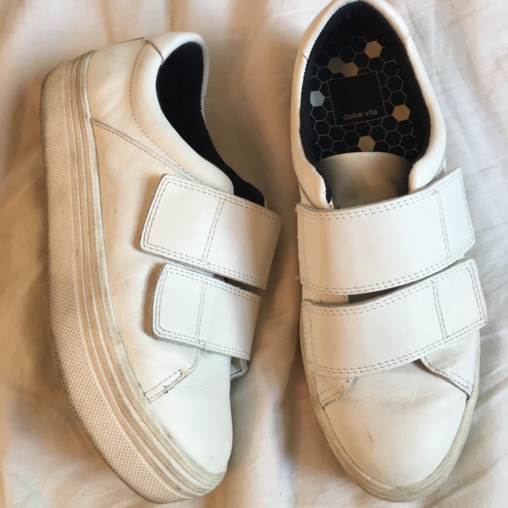DOLCE VITA White Velcro Sneakers